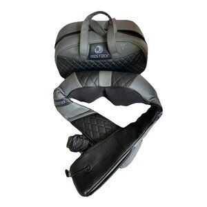 Resteck Black Shiatsu Massager For Neck/Back w/ Heat + Case Soulern Traction